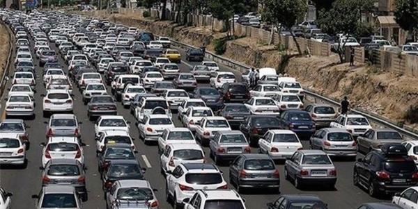 ترافیک سنگین در آزادراه قزوین، کرج، تهران